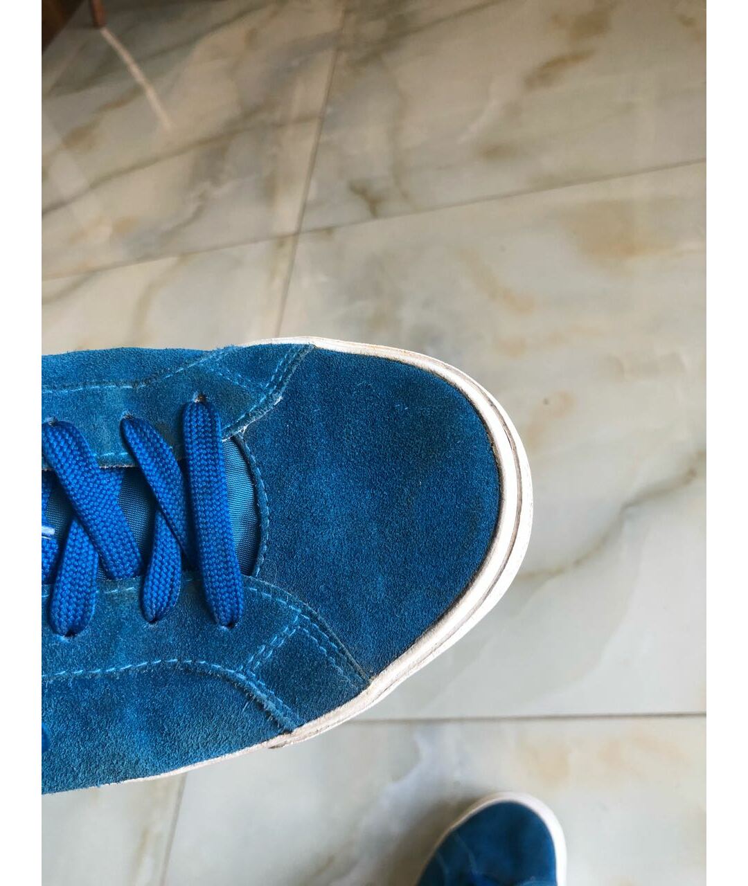 DOLCE&GABBANA Синие замшевые низкие кроссовки / кеды, фото 5