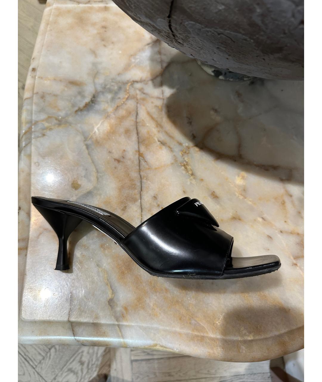 PRADA Черные кожаные мюли, фото 10
