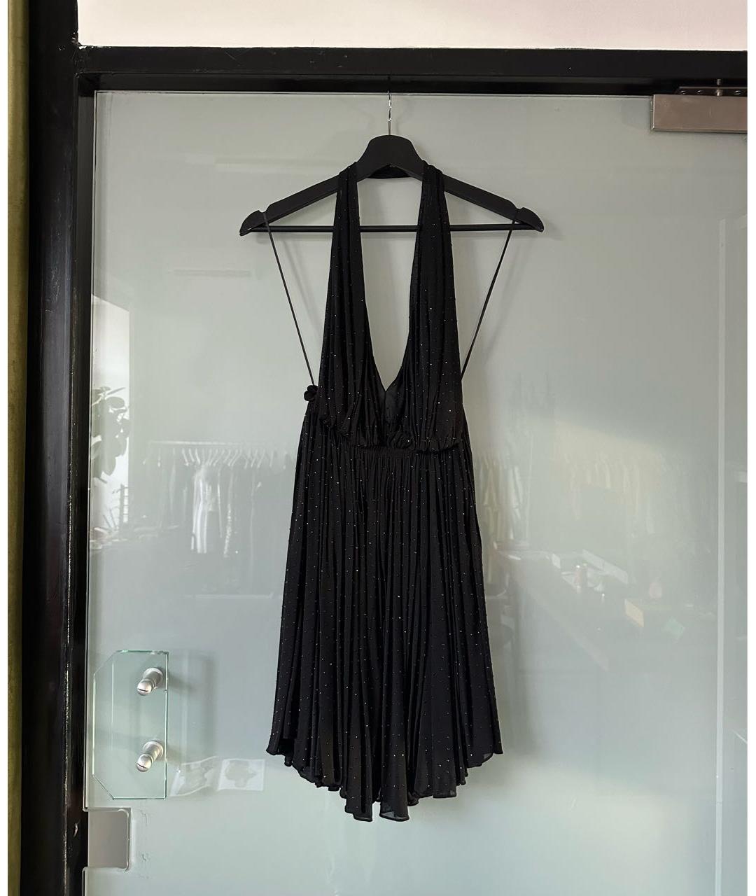 SAINT LAURENT Черное вискозное коктейльное платье, фото 8