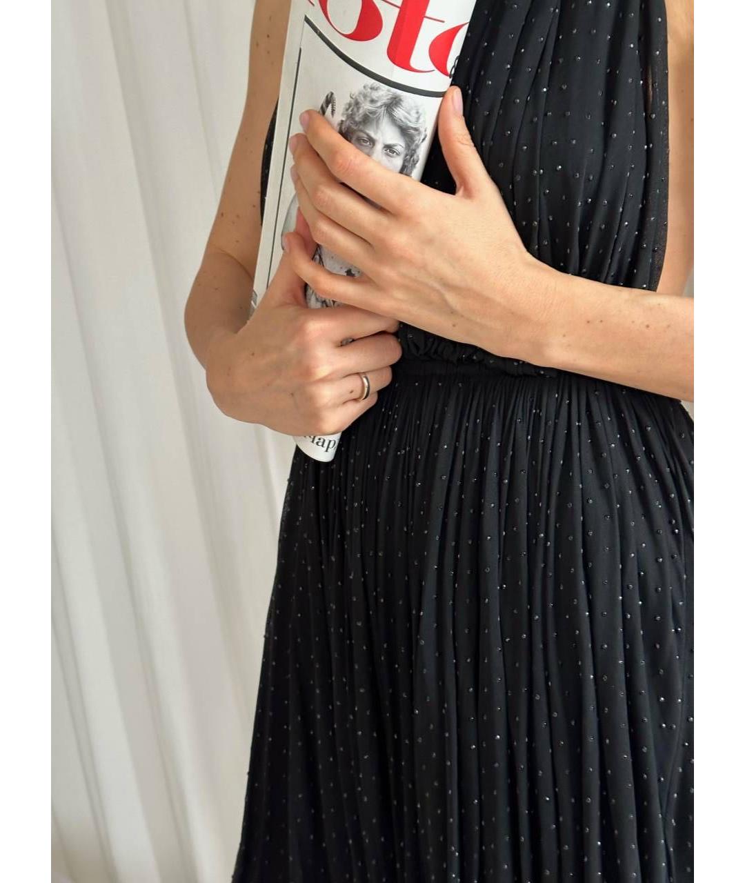 SAINT LAURENT Черное вискозное коктейльное платье, фото 4