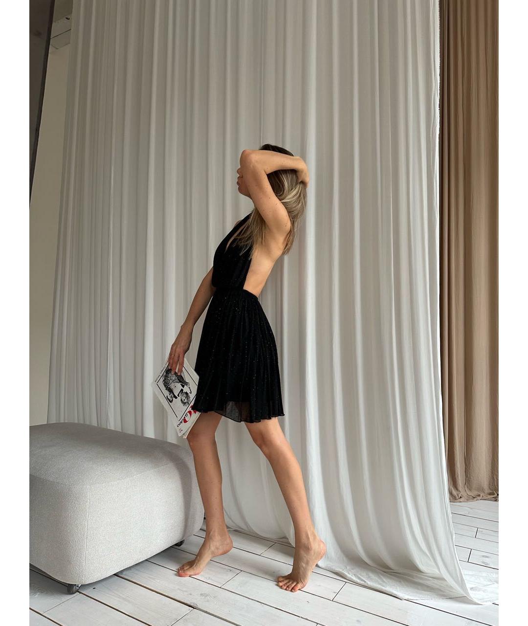 SAINT LAURENT Черное вискозное коктейльное платье, фото 7