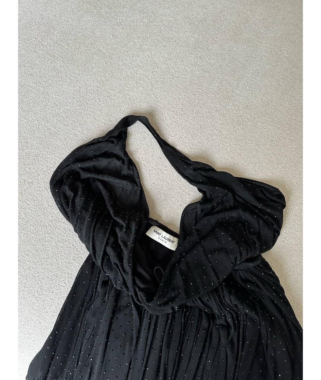 SAINT LAURENT Черное вискозное коктейльное платье, фото 3