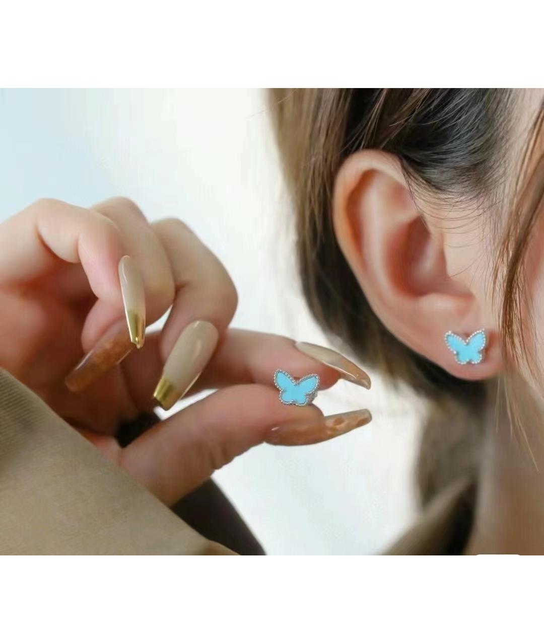 VAN CLEEF & ARPELS Бирюзовые серьги из белого золота, фото 4