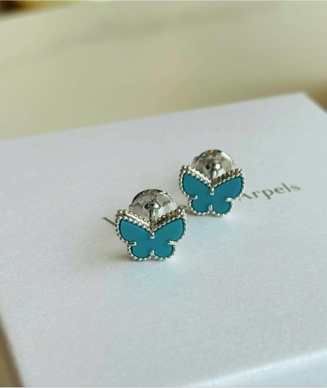 VAN CLEEF & ARPELS Бирюзовые серьги из белого золота, фото 5