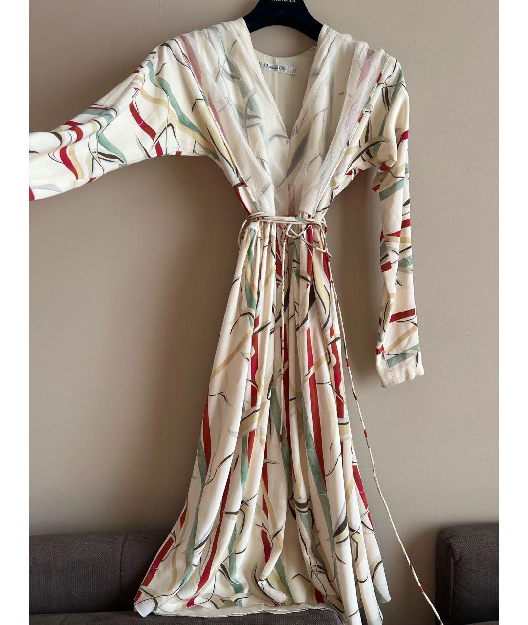 CHRISTIAN DIOR Белое шелковое платье, фото 3