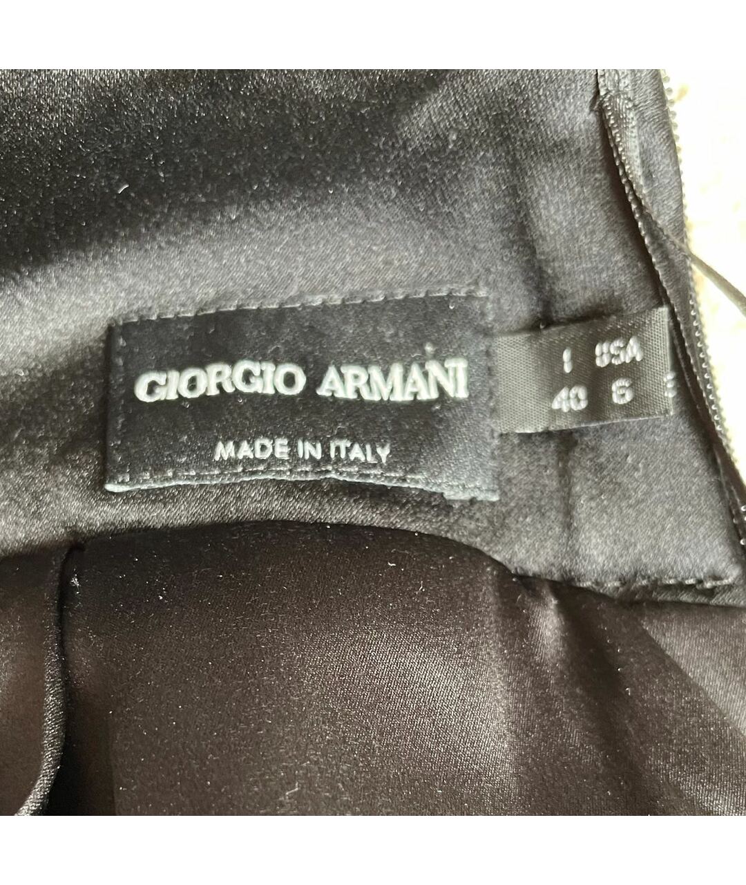 GIORGIO ARMANI Черная шелковая юбка миди, фото 3