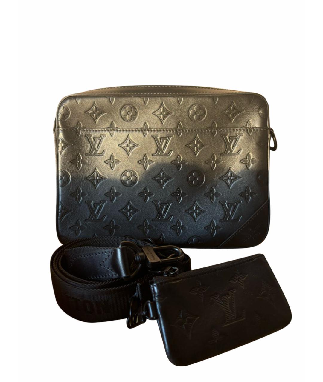 LOUIS VUITTON Черная кожаная сумка на плечо, фото 1