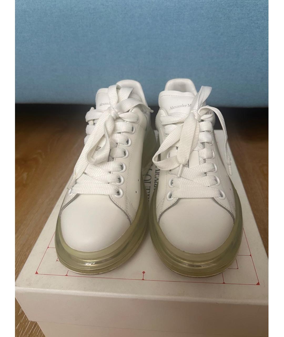 ALEXANDER MCQUEEN Белые кожаные кроссовки, фото 4