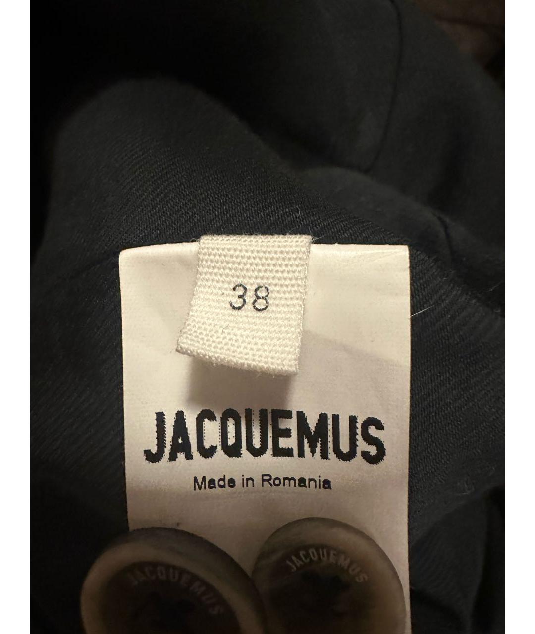 JACQUEMUS Черное шерстяное коктейльное платье, фото 4