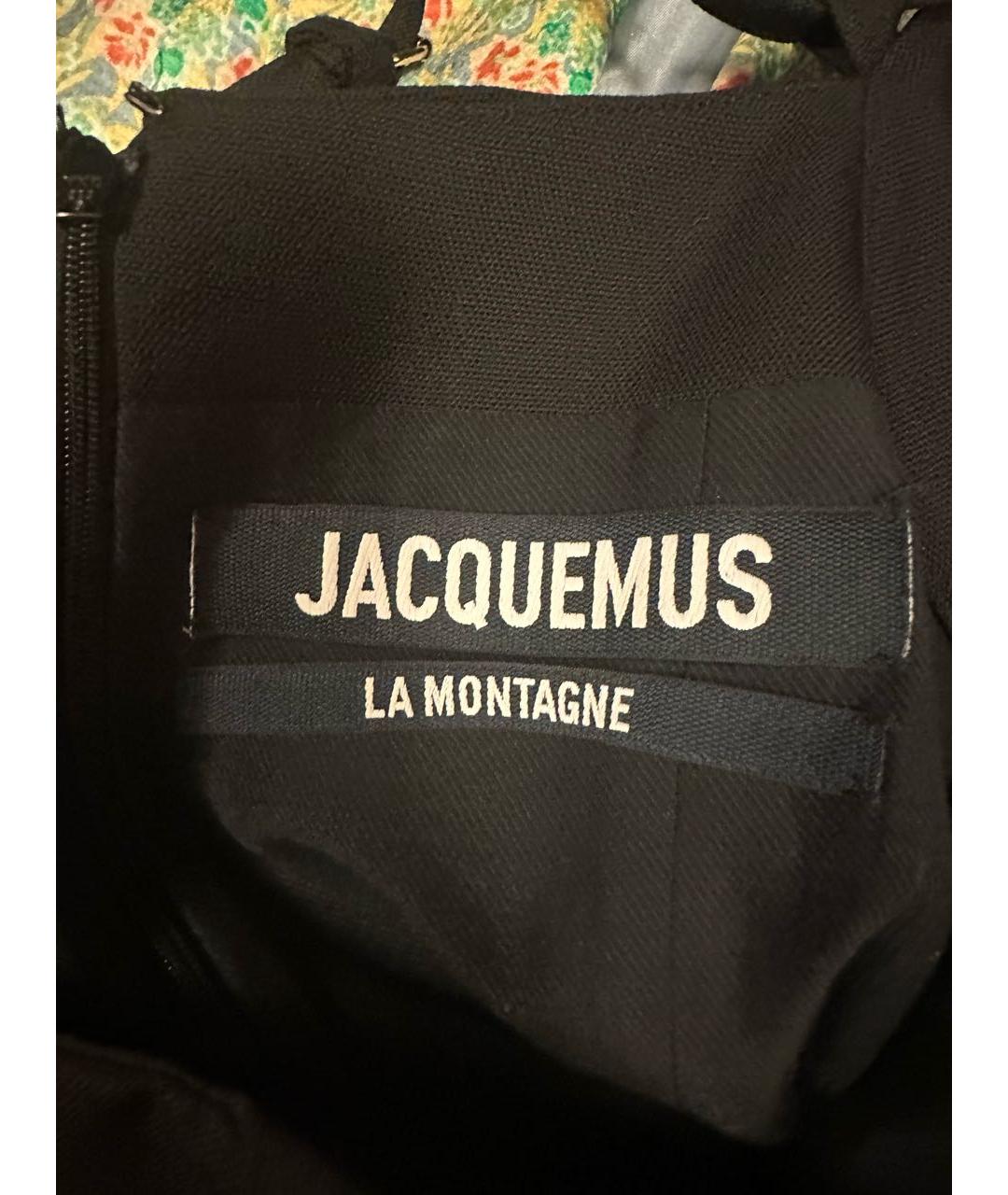 JACQUEMUS Черное шерстяное коктейльное платье, фото 3