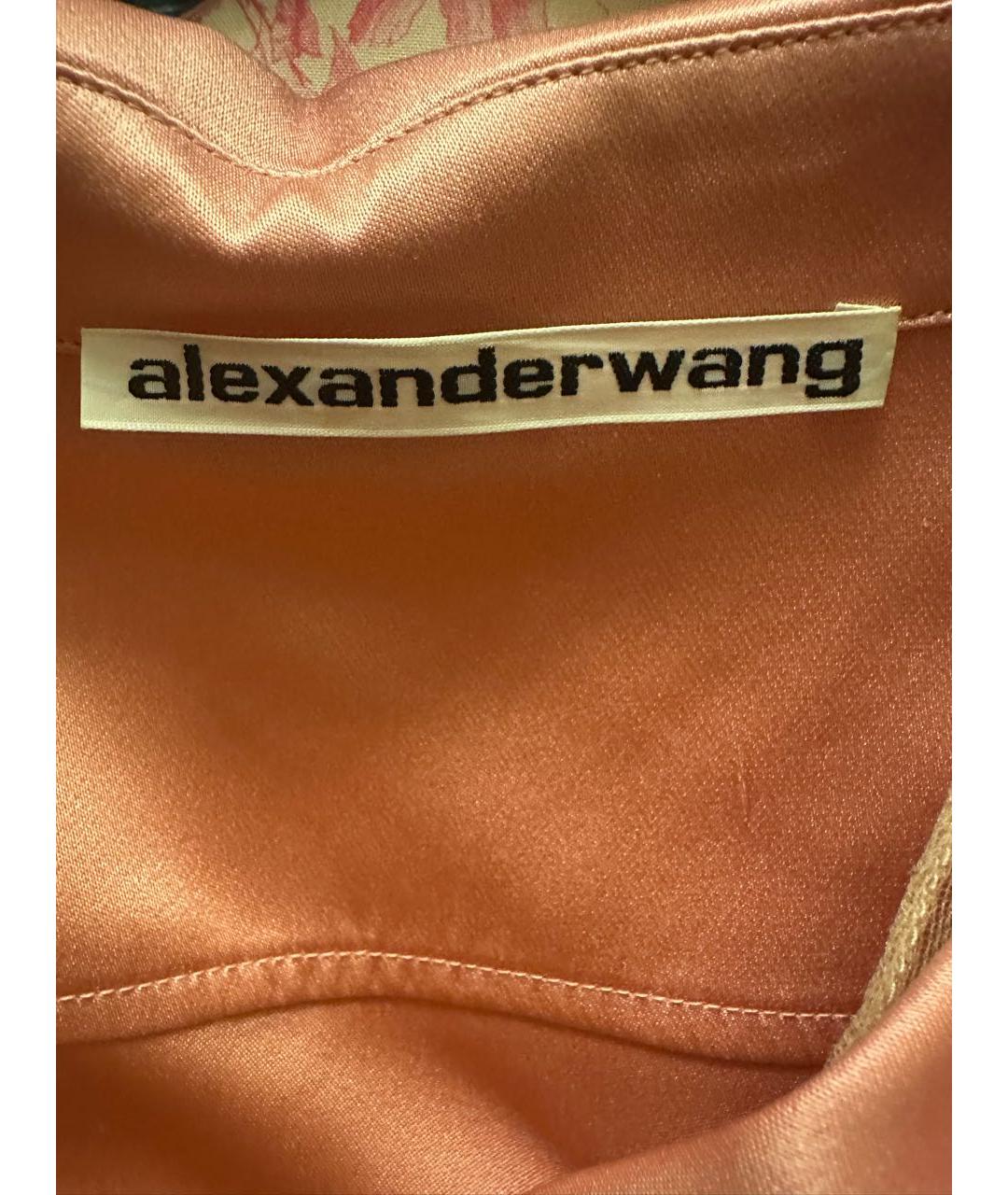 ALEXANDER WANG Коралловая атласная рубашка, фото 3