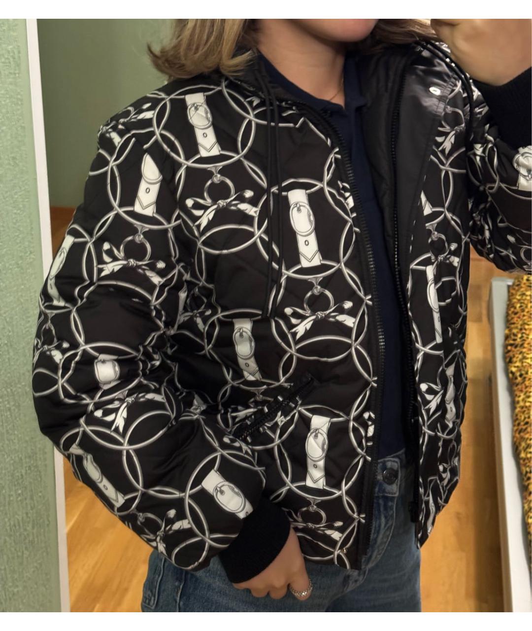 HERMES Черный полиэстеровый пуховик, фото 6