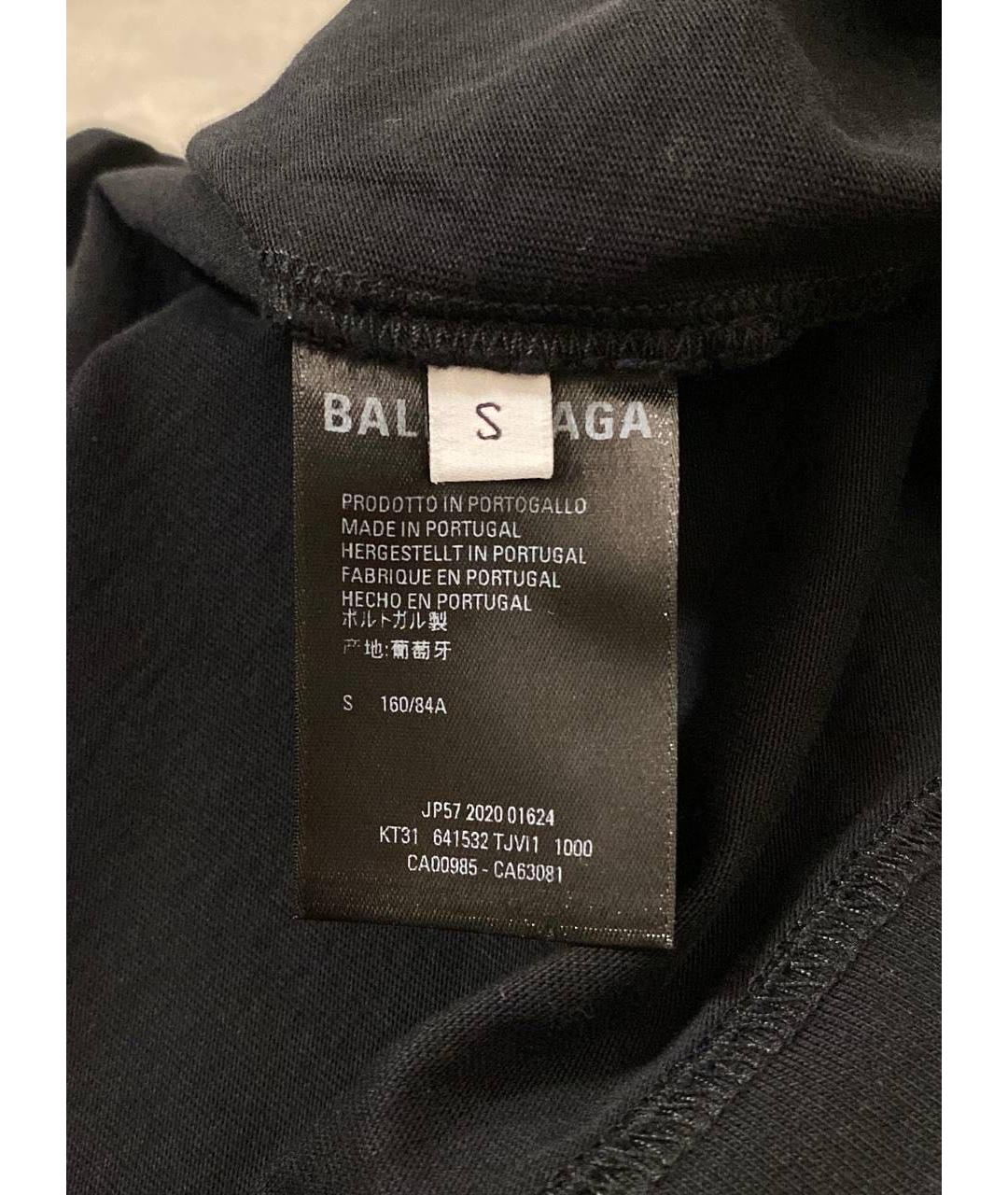 BALENCIAGA Черная хлопковая футболка, фото 5