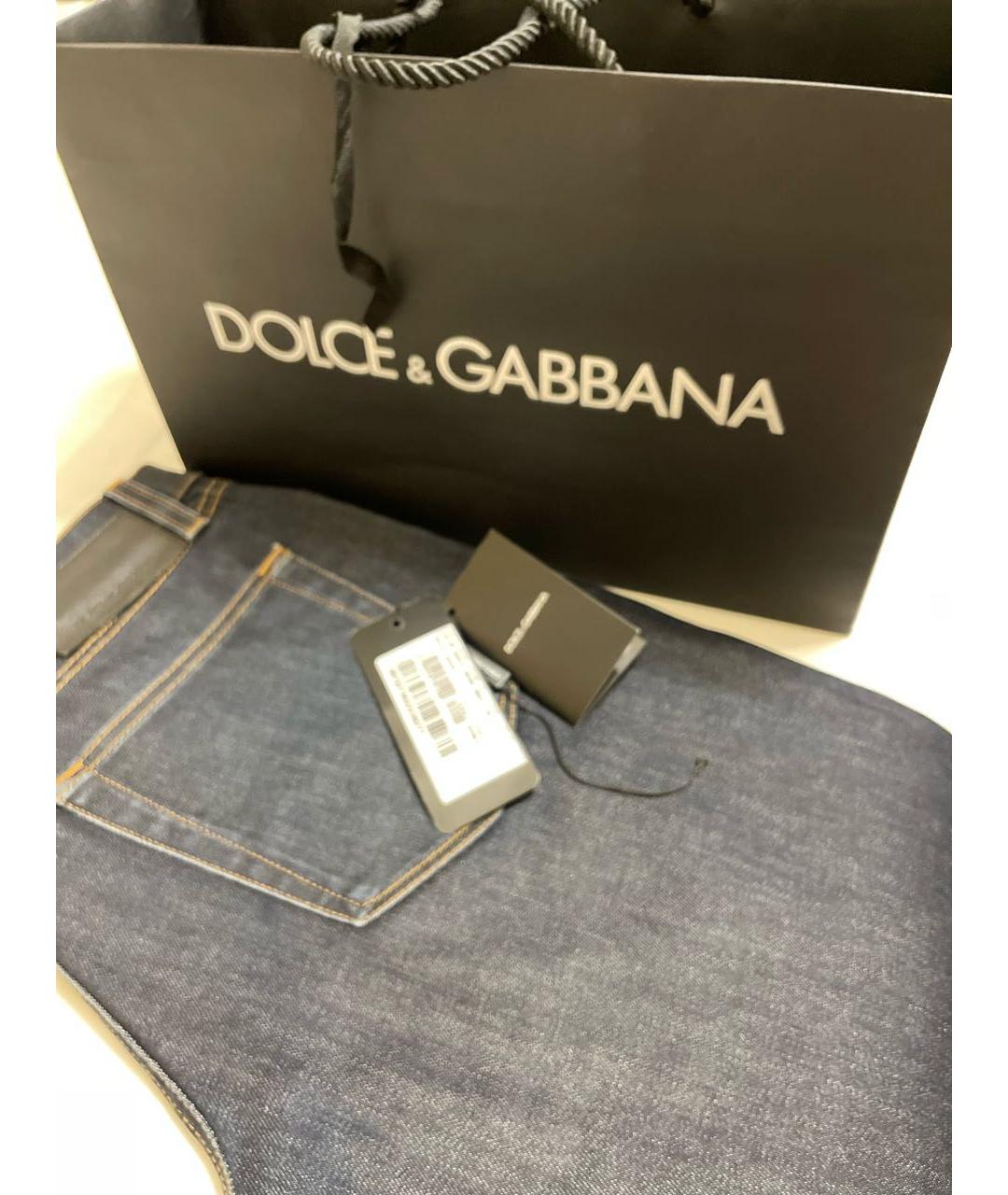 DOLCE&GABBANA Темно-синие хлопко-эластановые джинсы скинни, фото 4