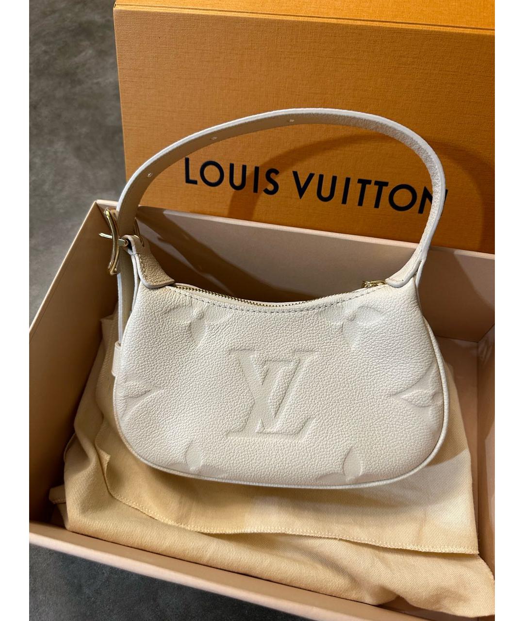LOUIS VUITTON Бежевая кожаная сумка через плечо, фото 2