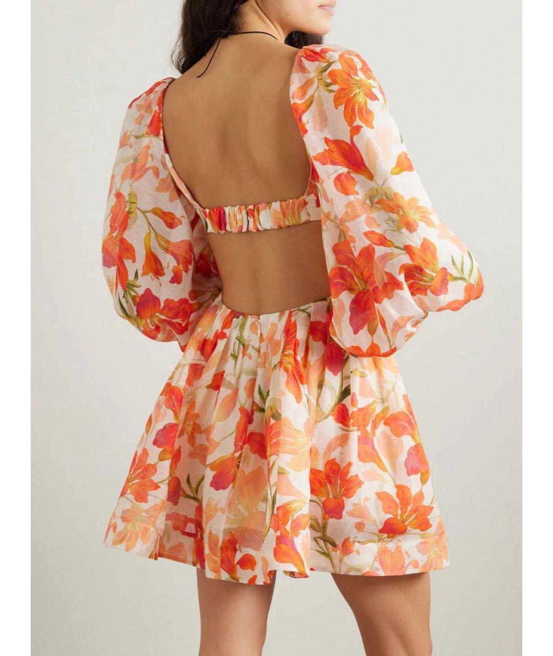 ZIMMERMANN Красное льняное повседневное платье, фото 5