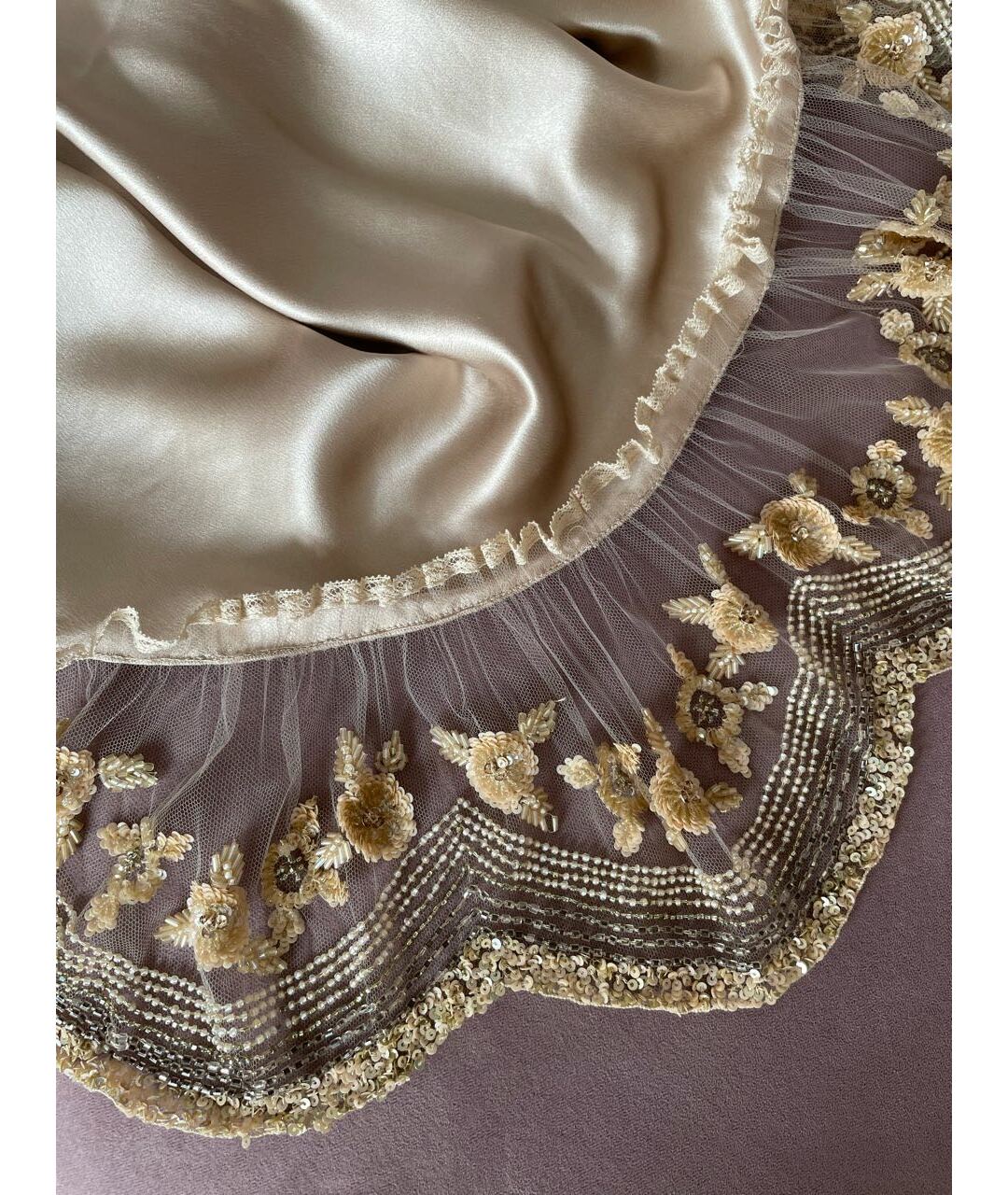 VALENTINO Бежевая шелковая юбка миди, фото 4