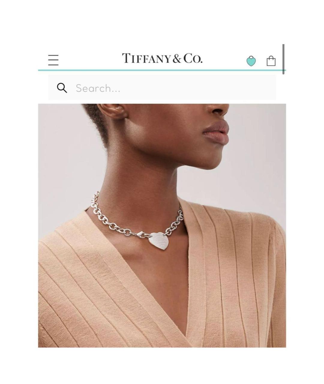 TIFFANY&CO Серебрянный серебряный чокер, фото 2