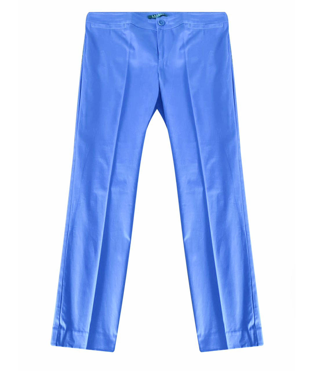 RALPH LAUREN Синие хлопковые прямые брюки, фото 1