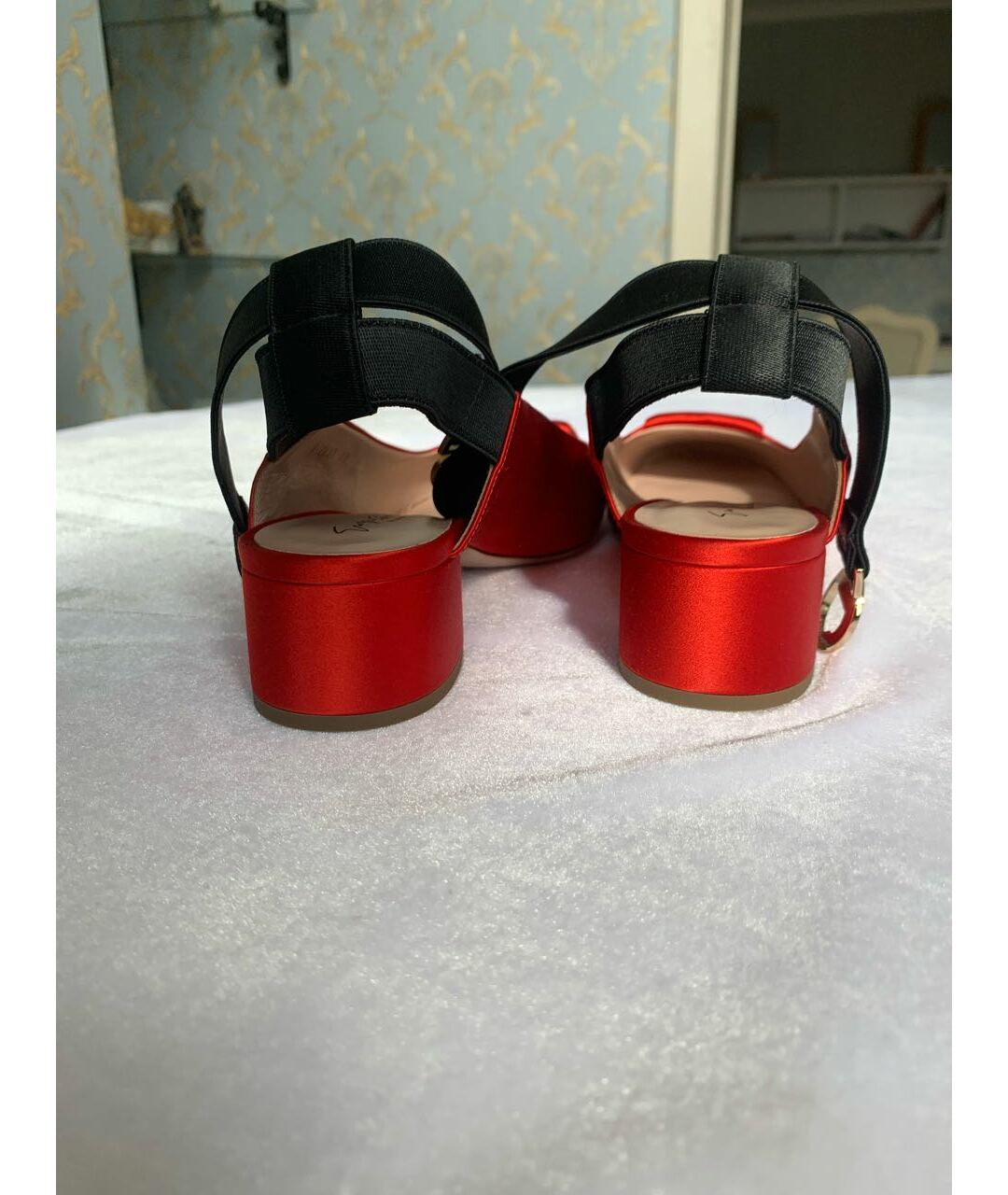 GIORGIO ARMANI Красные текстильные туфли, фото 4