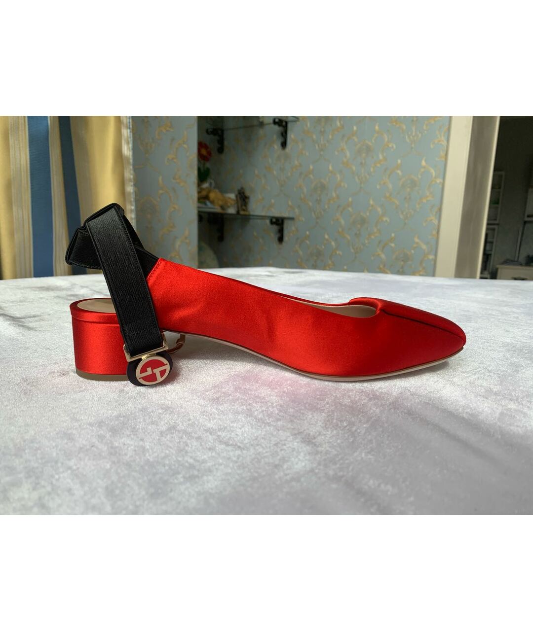 GIORGIO ARMANI Красные текстильные туфли, фото 6