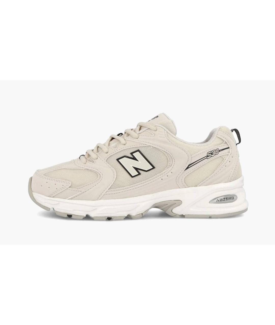 NEW BALANCE Бежевые кожаные кроссовки, фото 8