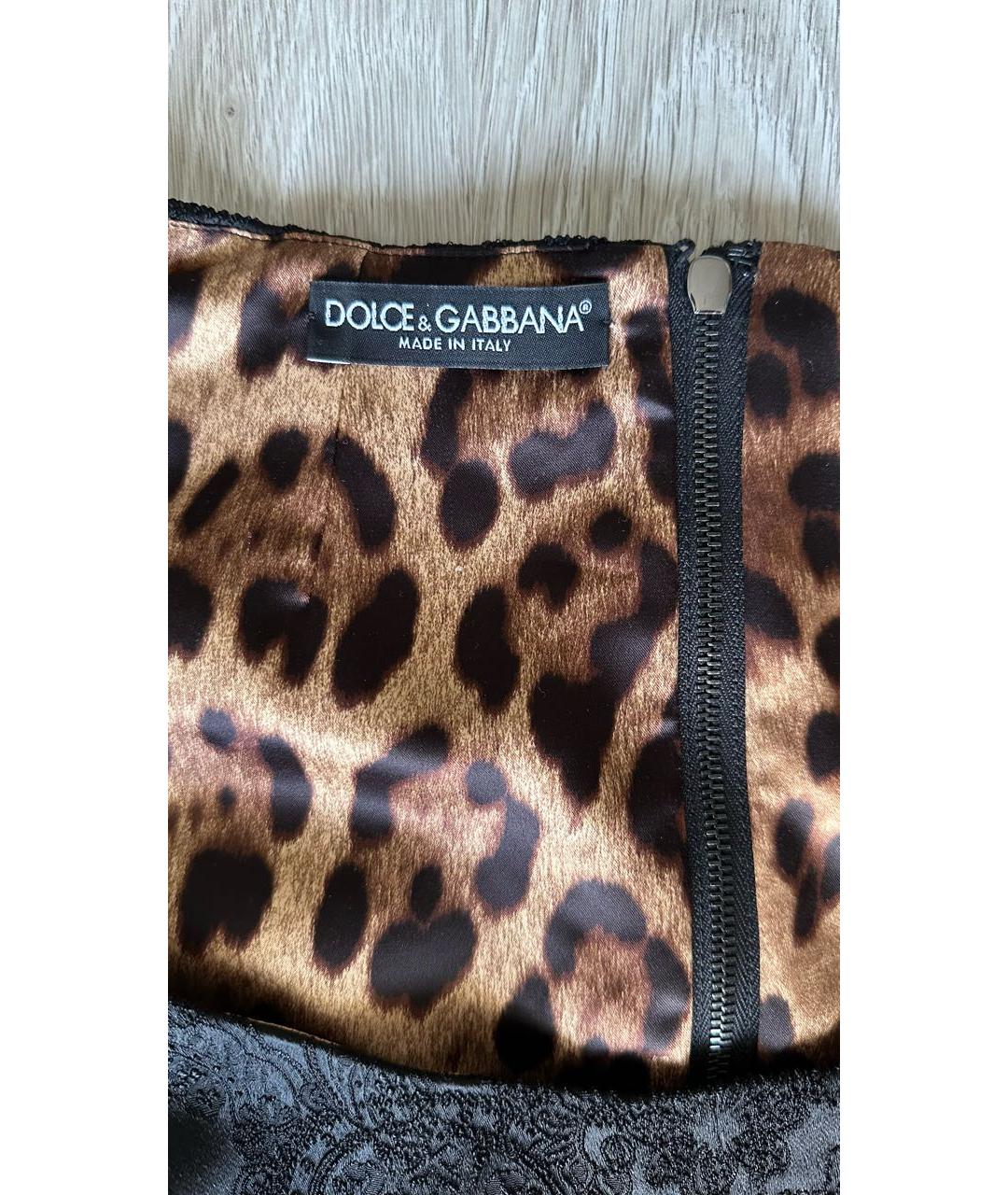 DOLCE&GABBANA Черное ацетатное коктейльное платье, фото 6