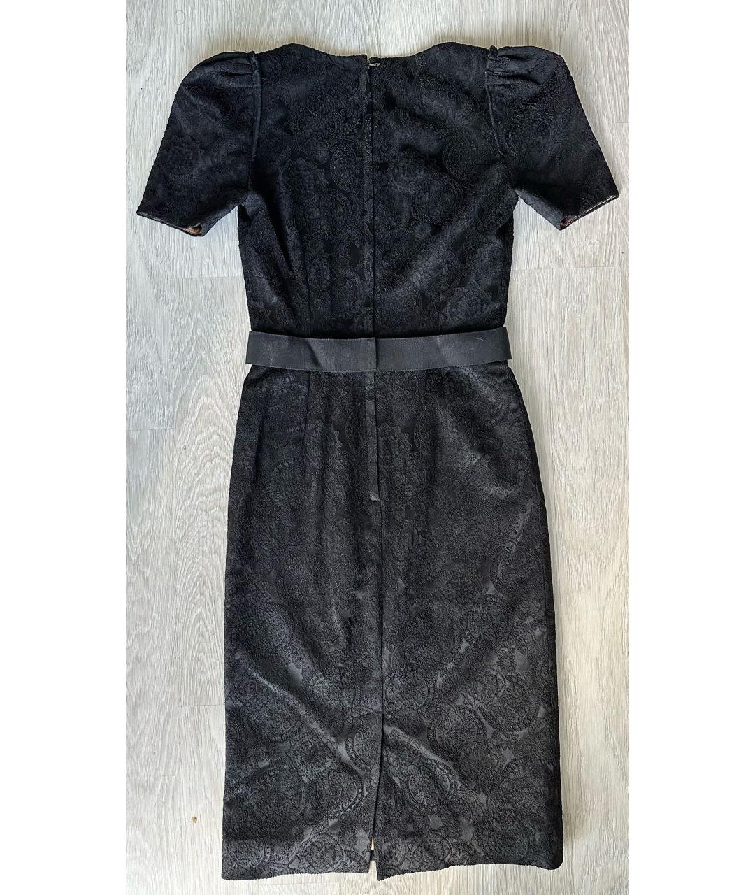 DOLCE&GABBANA Черное ацетатное коктейльное платье, фото 2