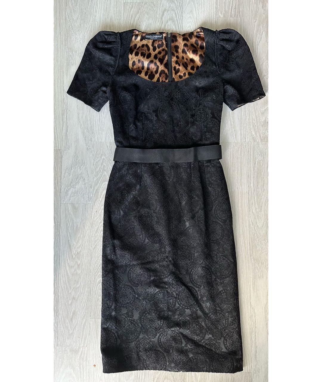 DOLCE&GABBANA Черное ацетатное коктейльное платье, фото 7