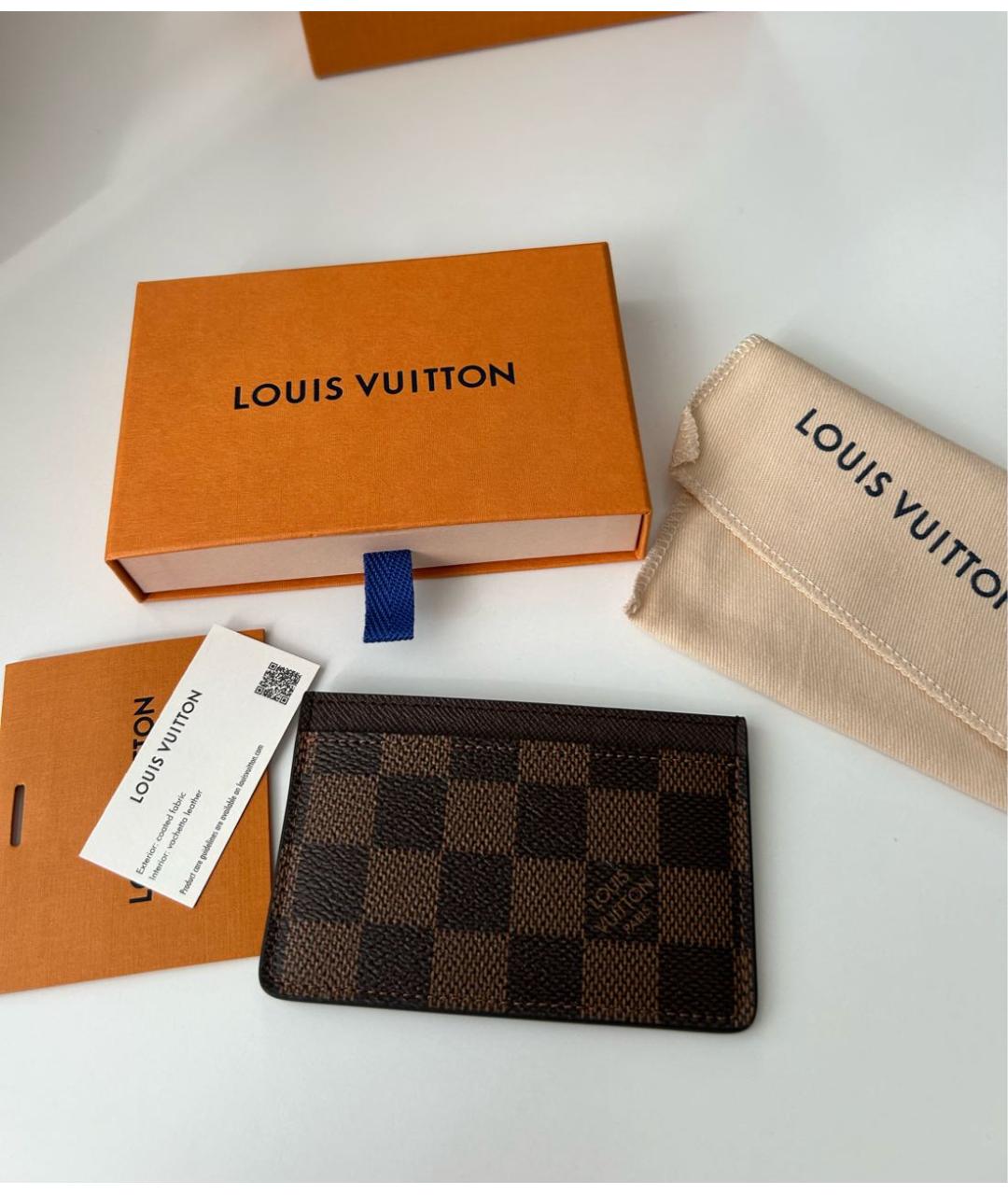 LOUIS VUITTON Коричневый кардхолдер, фото 3