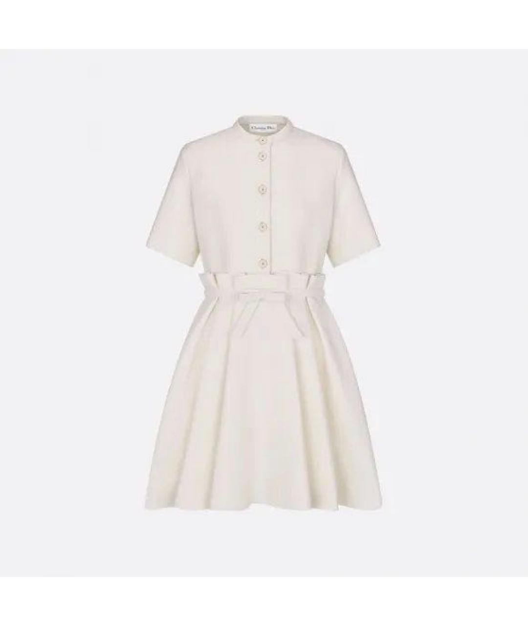 CHRISTIAN DIOR Белое шерстяное повседневное платье, фото 3