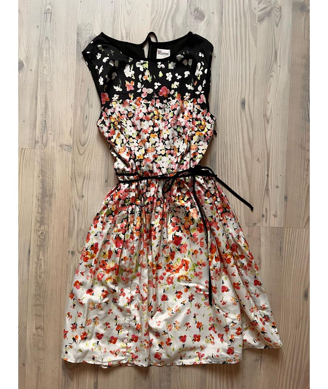 RED VALENTINO Мульти шелковое повседневное платье, фото 6