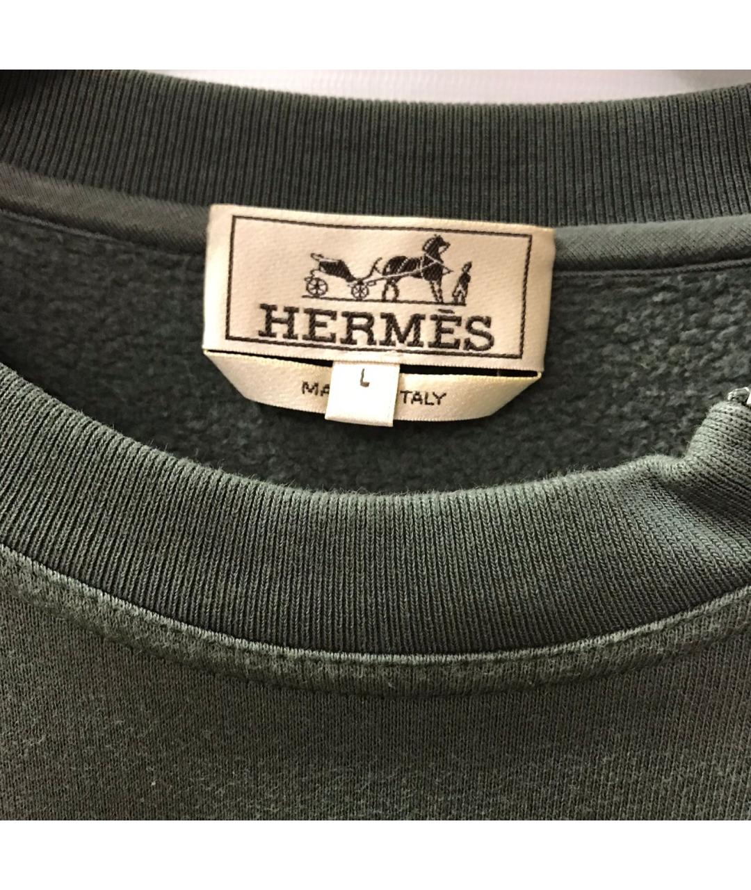 HERMES Зеленый хлопковый джемпер / свитер, фото 3