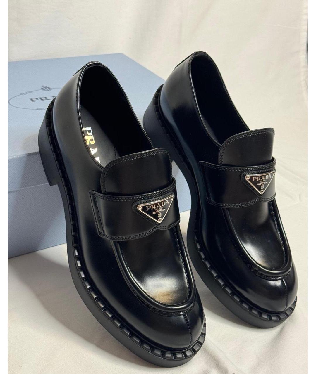 PRADA Черные кожаные лоферы, фото 4