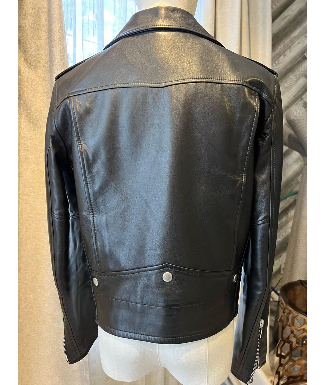SAINT LAURENT Черная кожаная куртка, фото 2