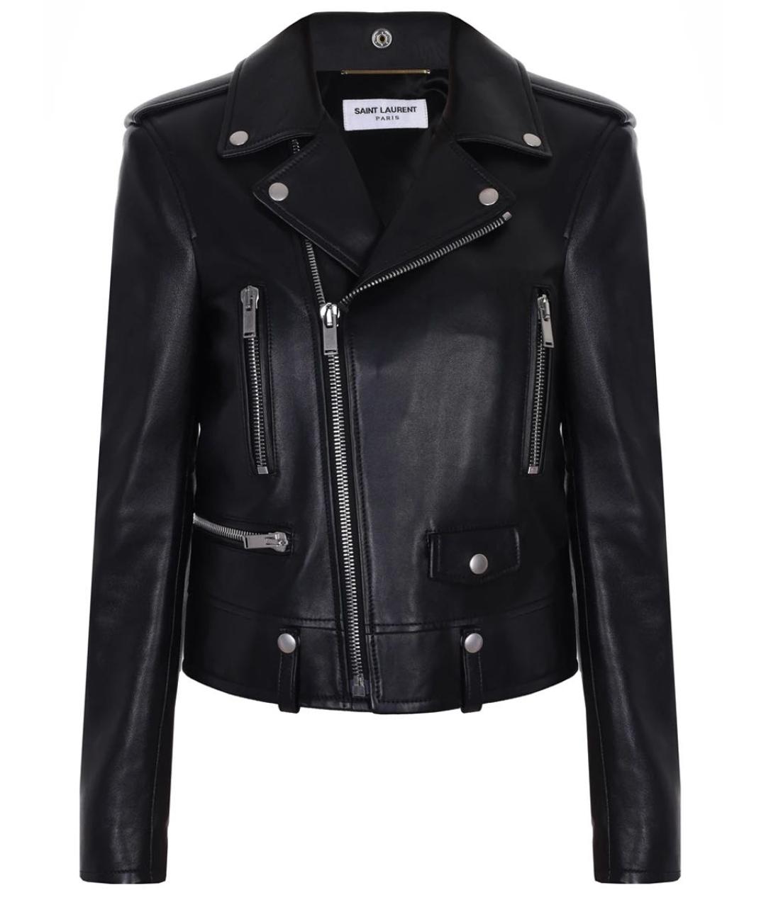 SAINT LAURENT Черная кожаная куртка, фото 1