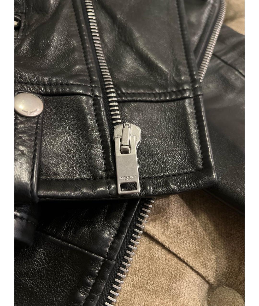 SAINT LAURENT Черная кожаная куртка, фото 8