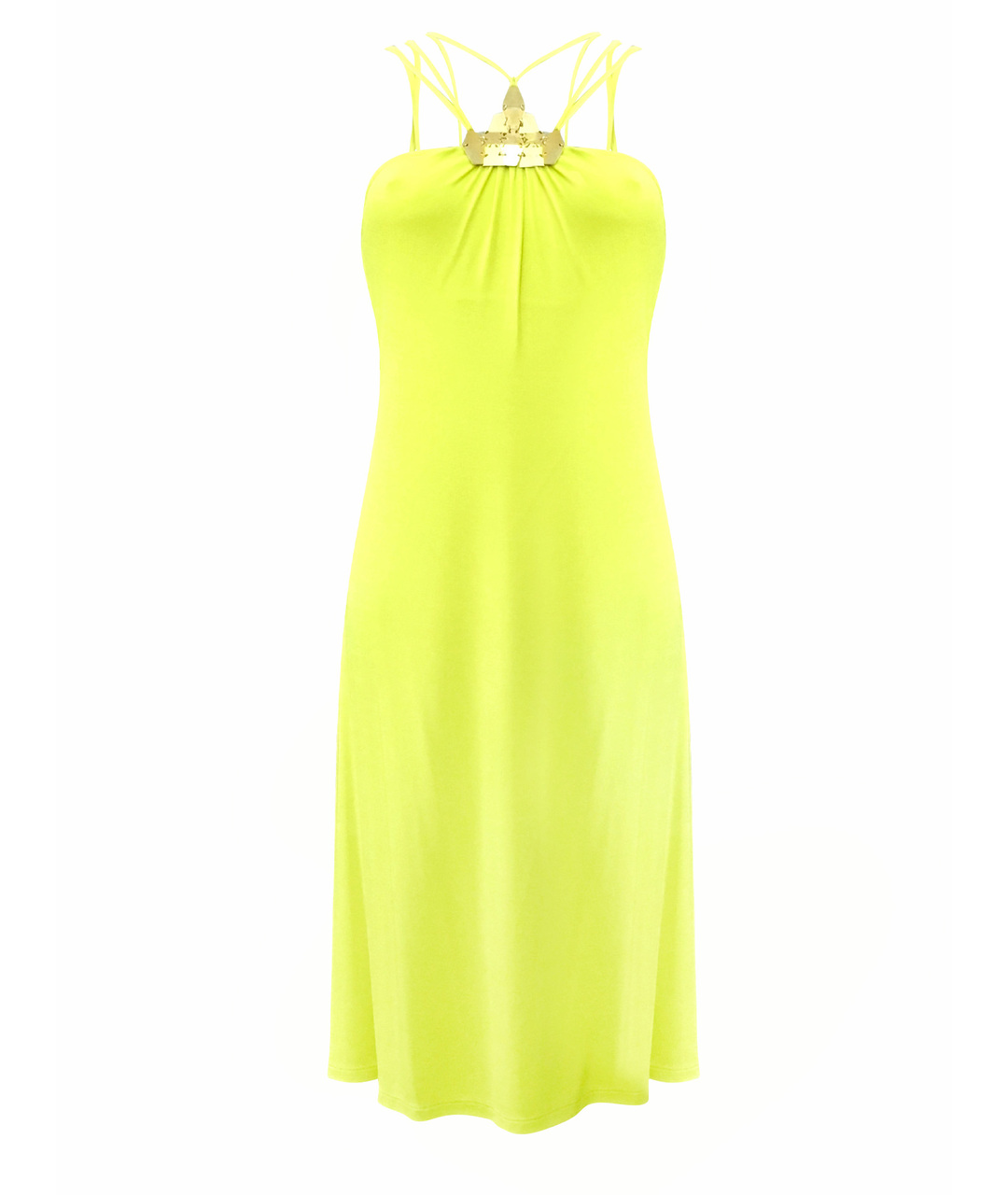 CLIPS Желтое вискозное платье, фото 1