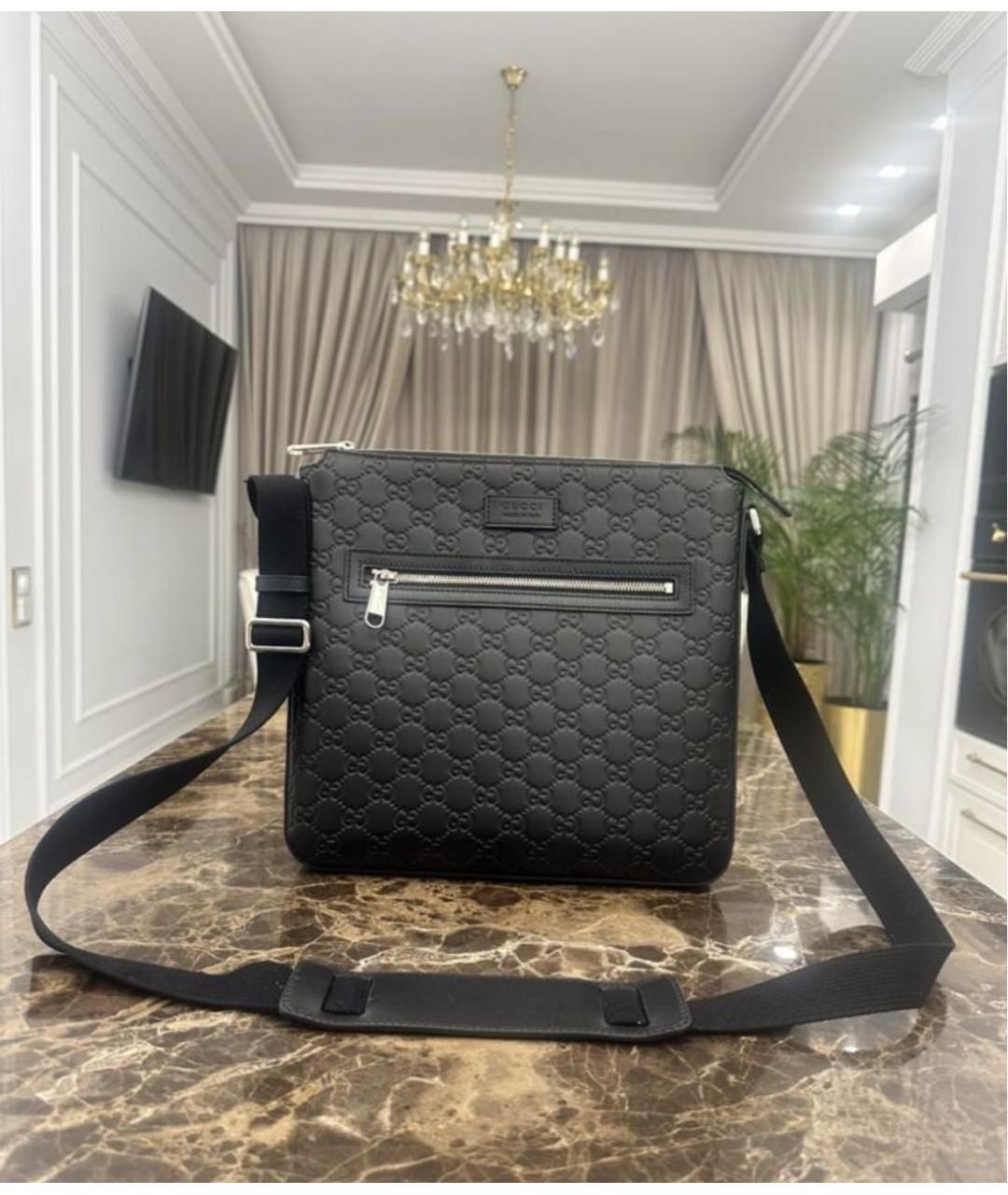 GUCCI Черная кожаная сумка на плечо, фото 9