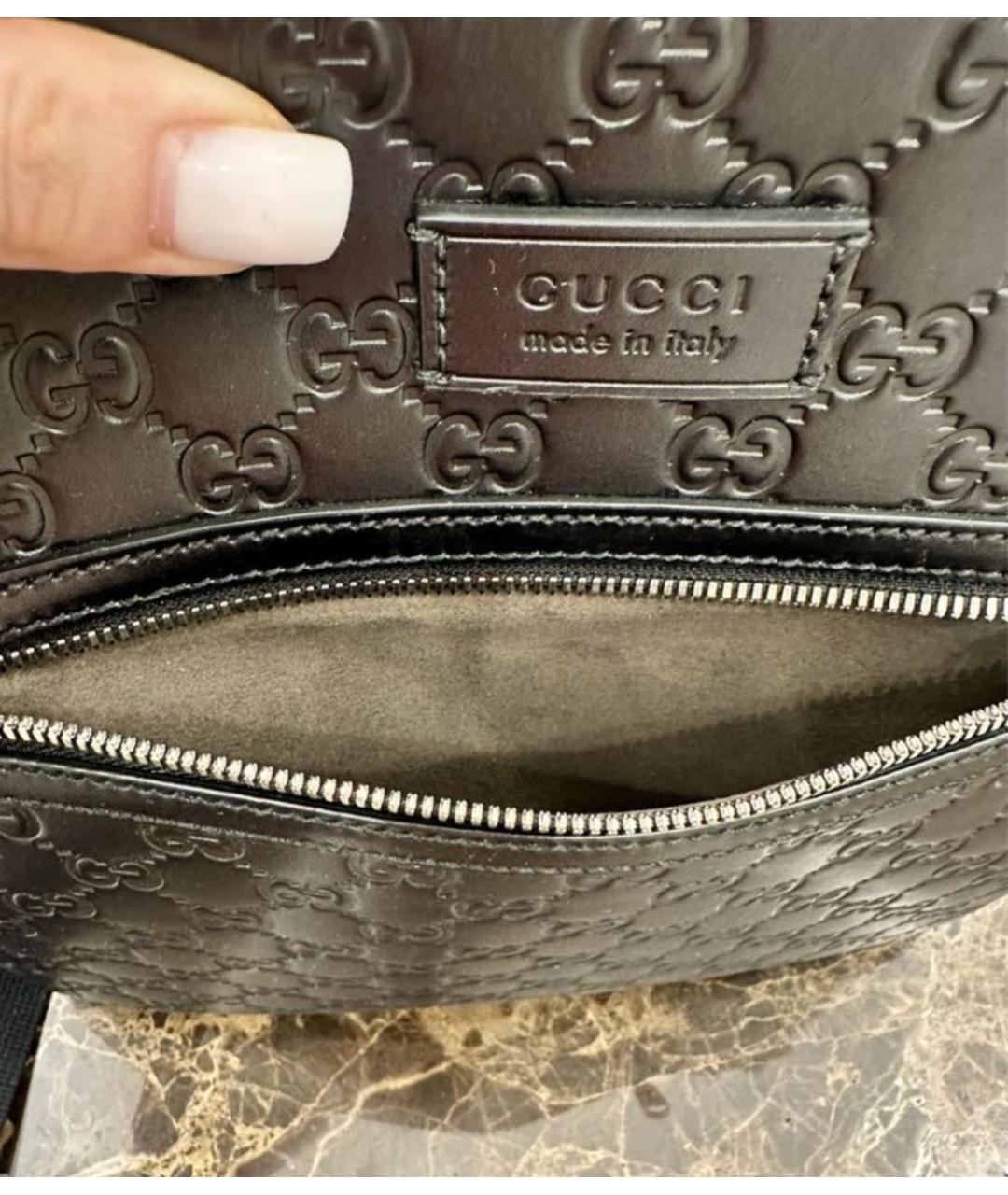 GUCCI Черная кожаная сумка на плечо, фото 7