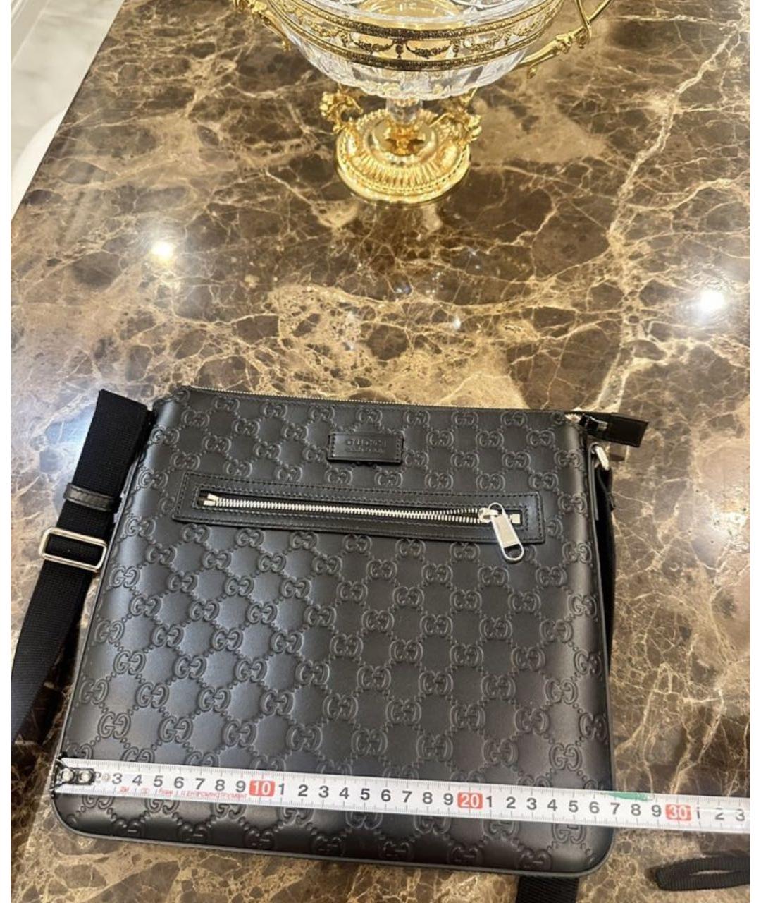 GUCCI Черная кожаная сумка на плечо, фото 8