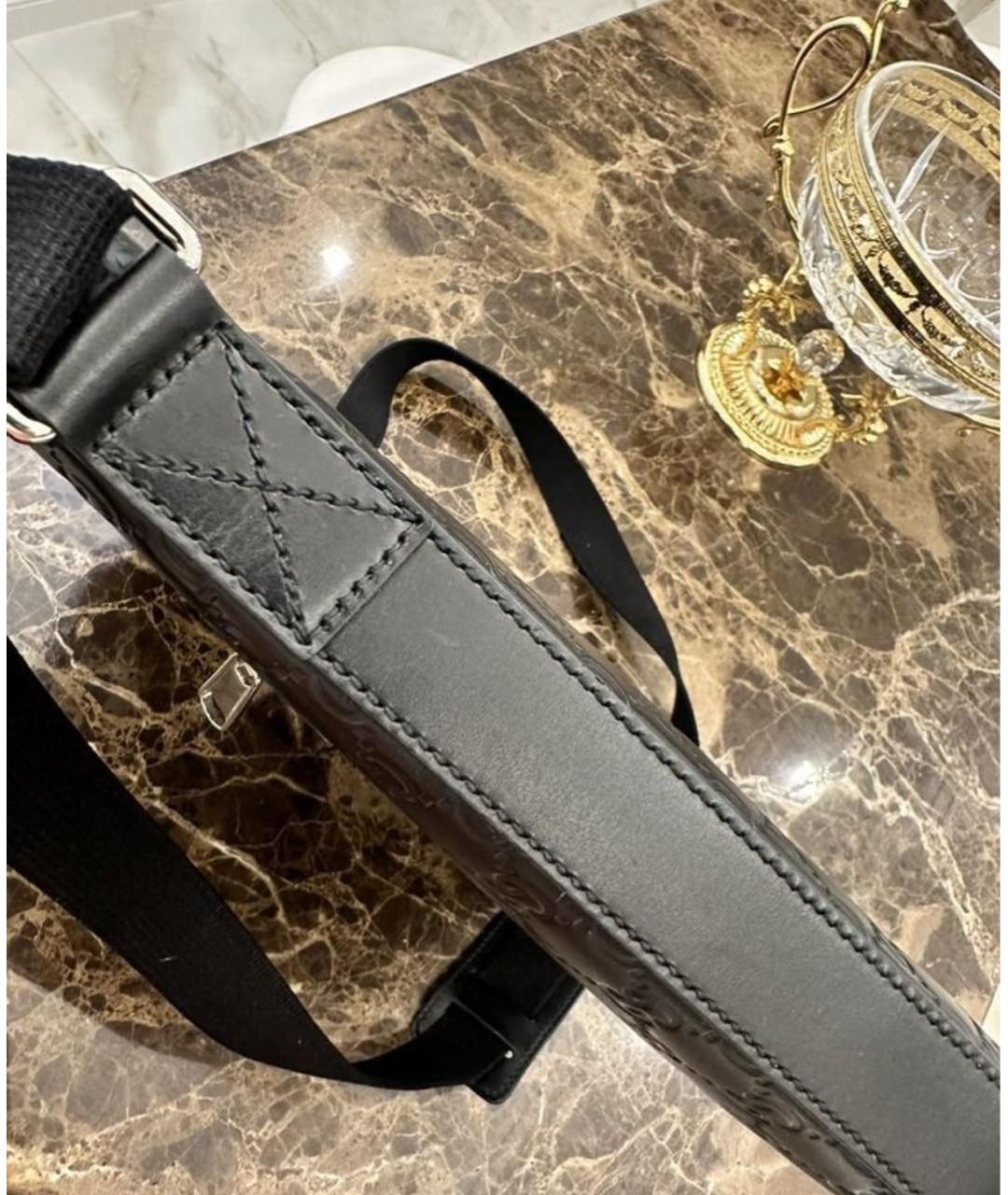 GUCCI Черная кожаная сумка на плечо, фото 5