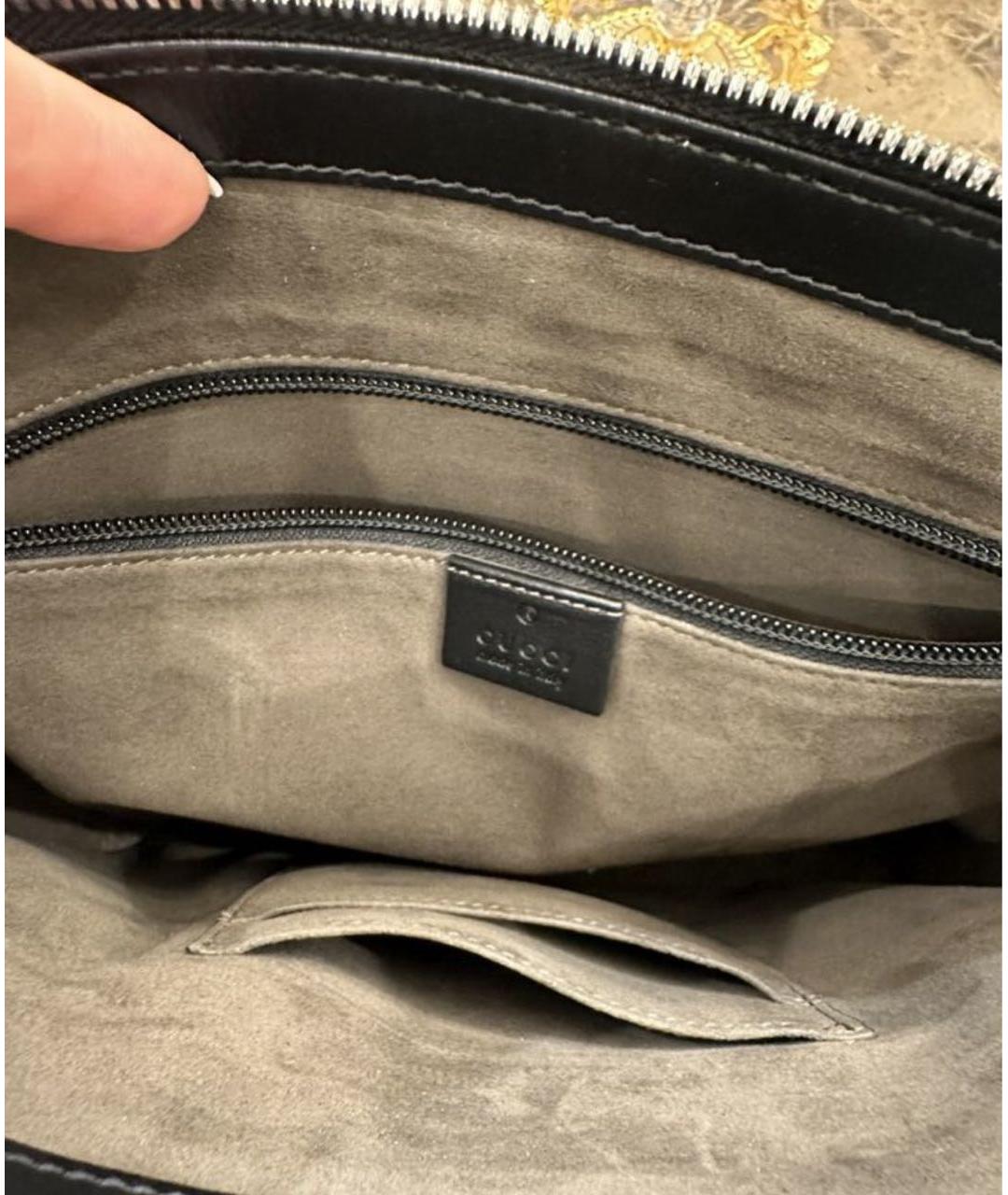 GUCCI Черная кожаная сумка на плечо, фото 4