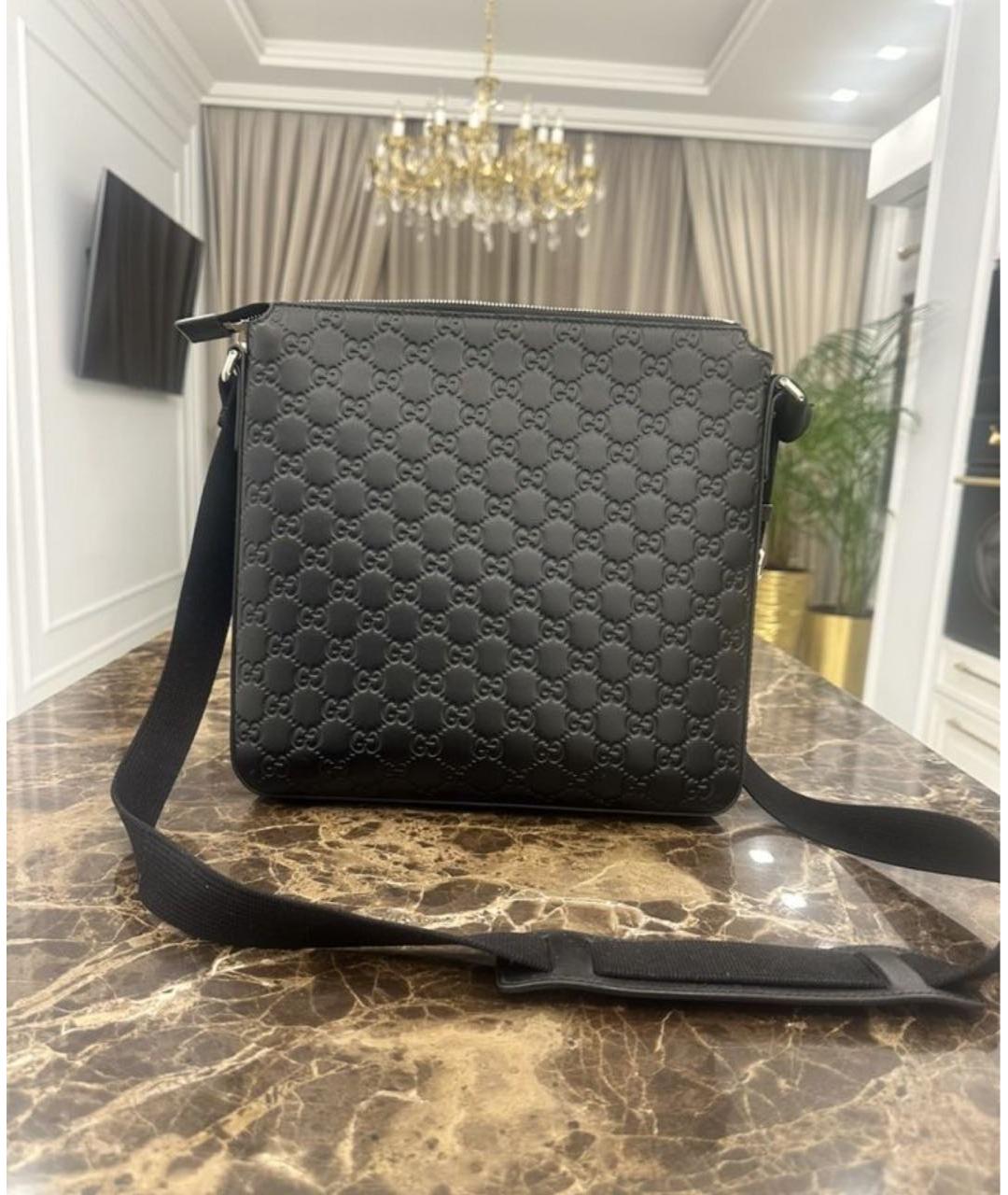 GUCCI Черная кожаная сумка на плечо, фото 3