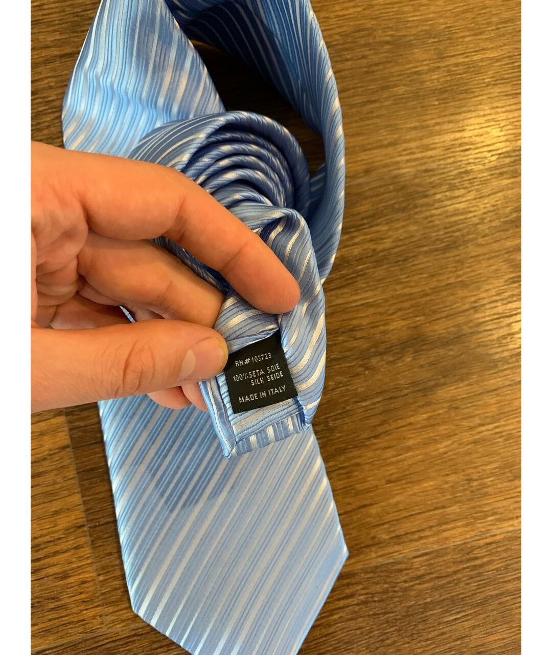 ARMANI COLLEZIONI Голубой шелковый галстук, фото 5