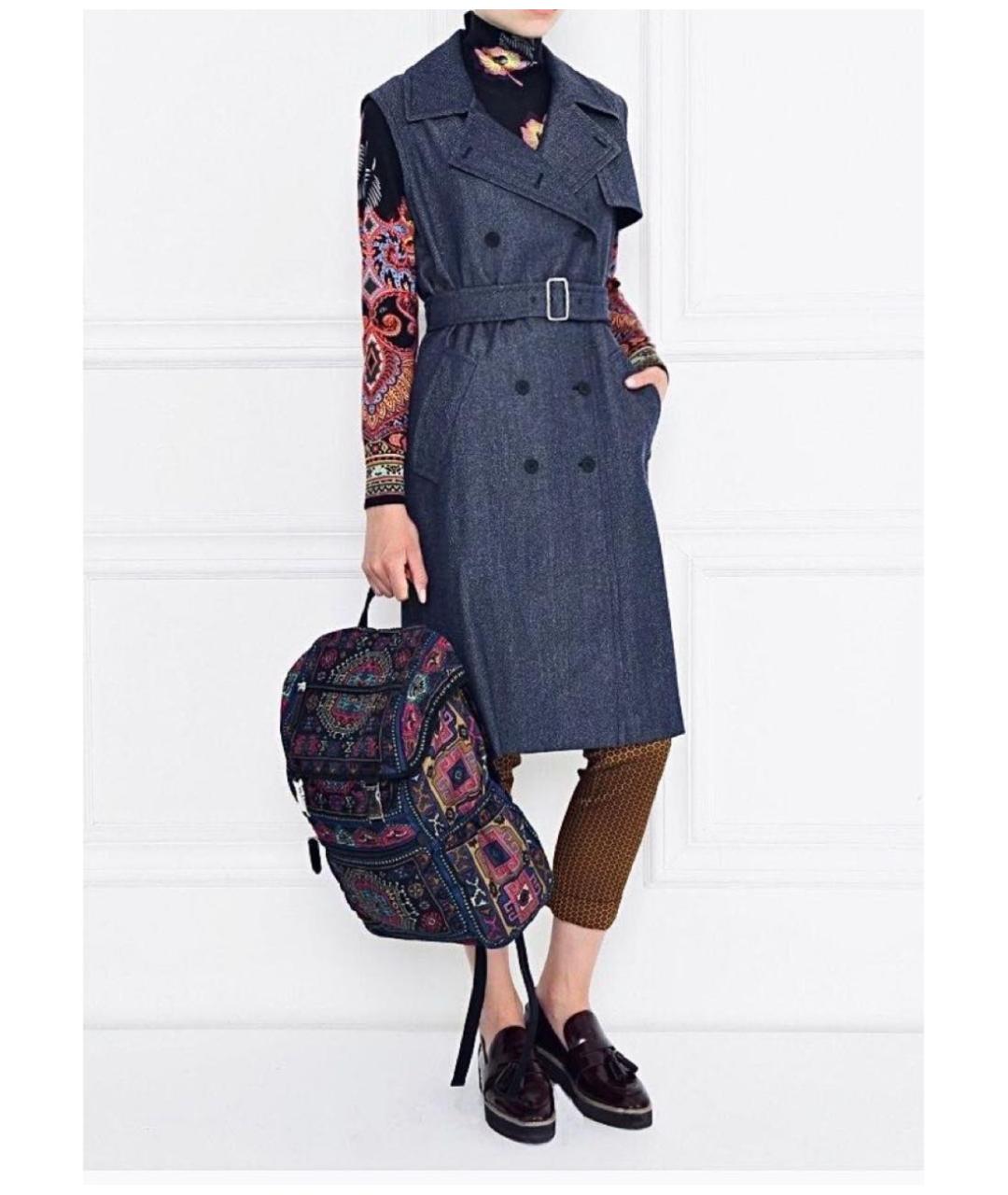 MAX MARA Темно-синее шерстяное повседневное платье, фото 2