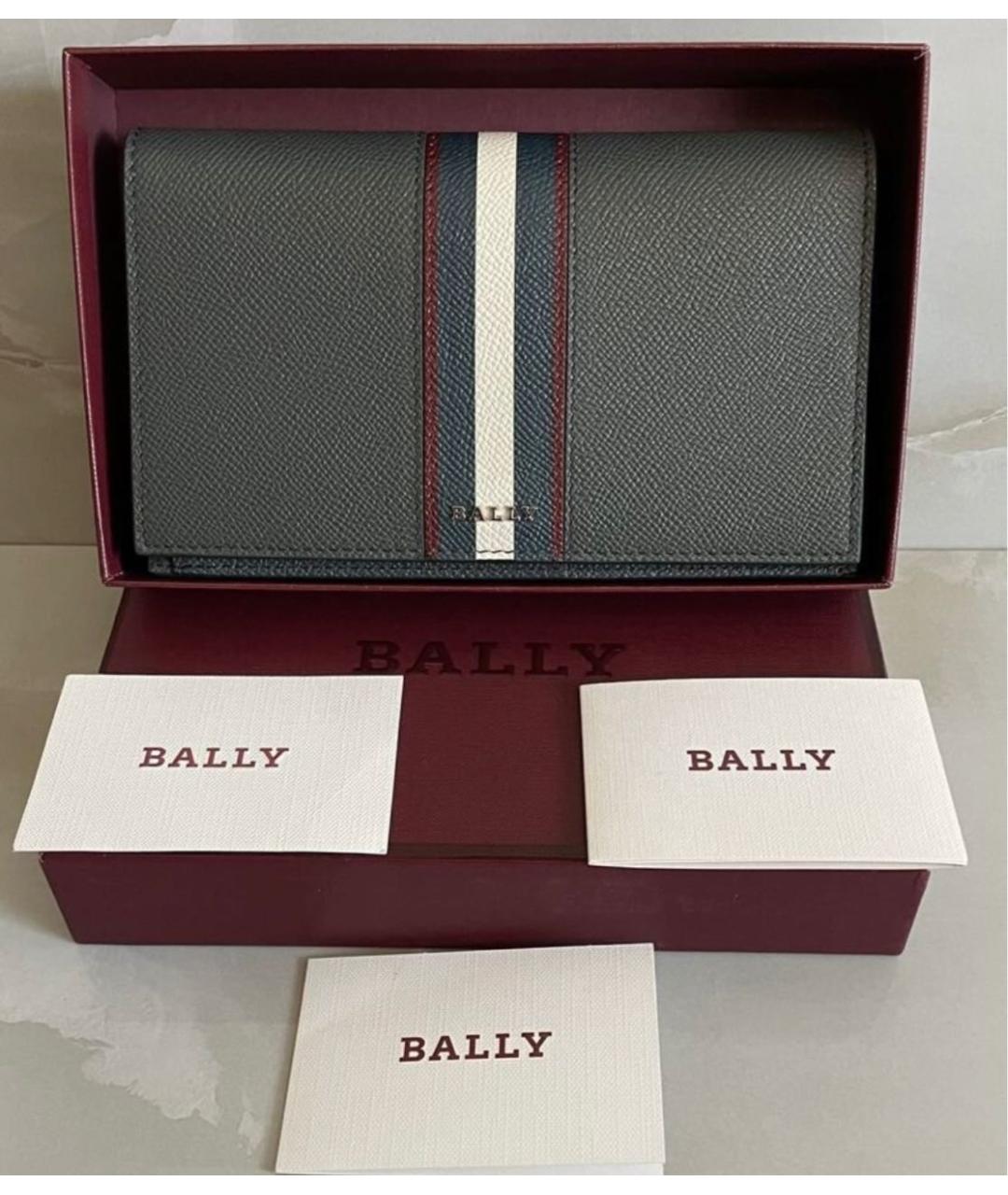 BALLY Антрацитовый кожаный кошелек, фото 4