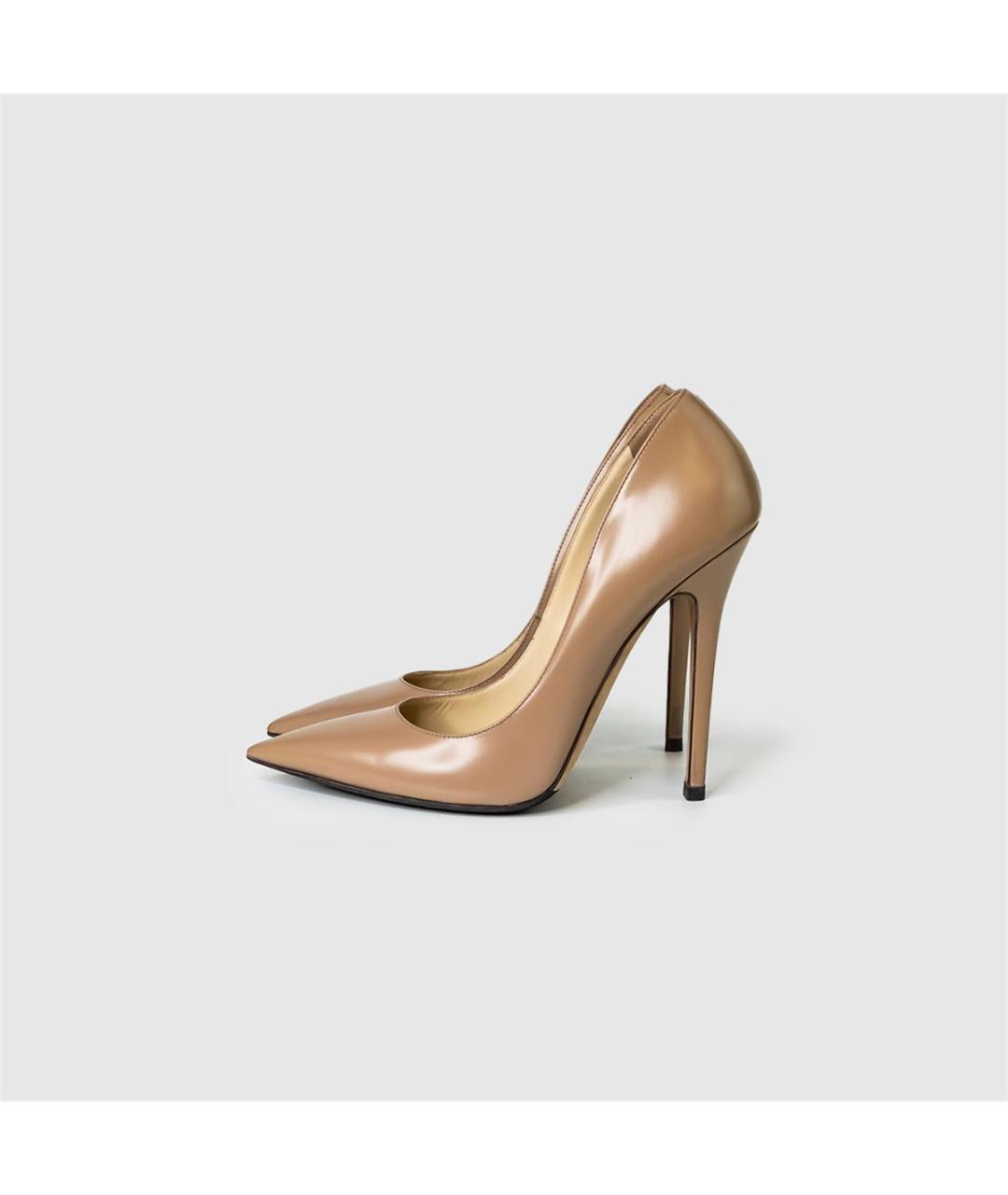 JIMMY CHOO Бежевые кожаные туфли, фото 5
