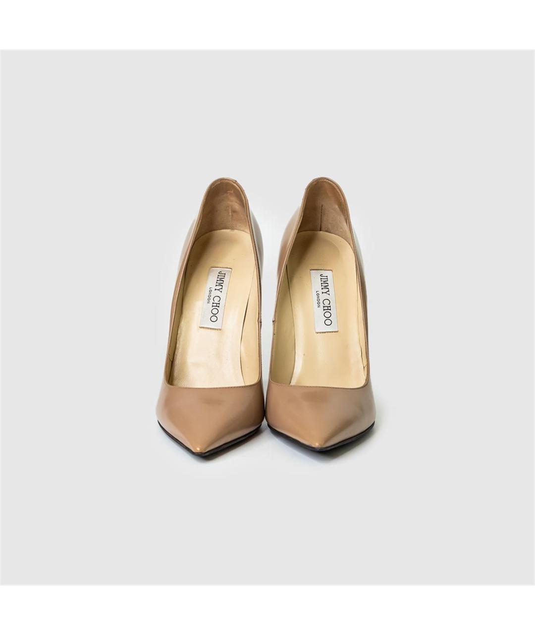JIMMY CHOO Бежевые кожаные туфли, фото 3