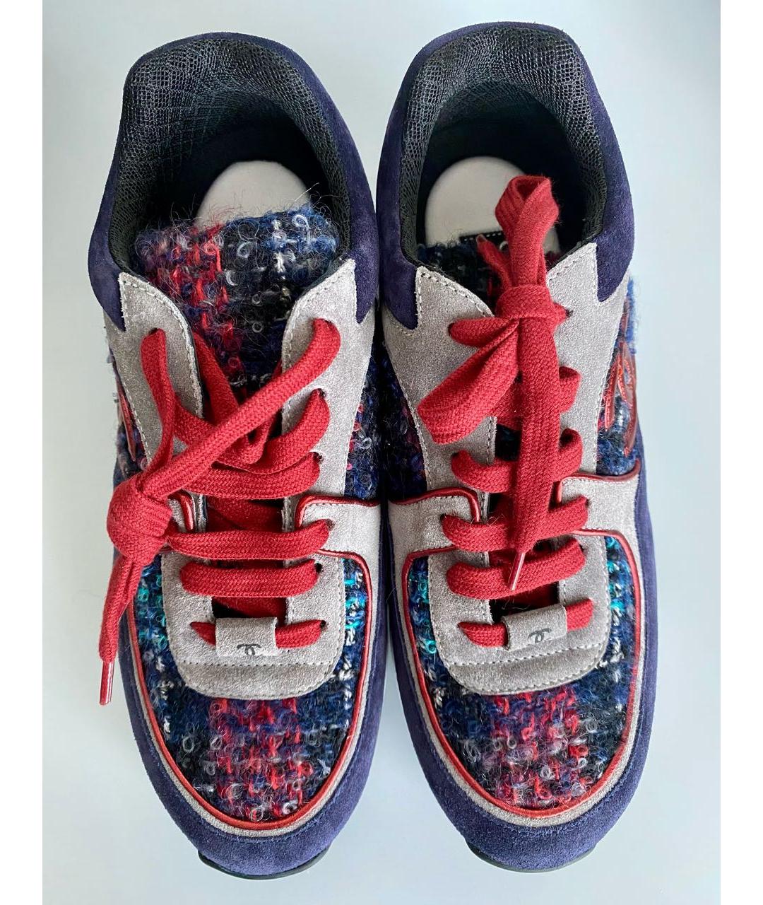 CHANEL Темно-синие текстильные кроссовки, фото 2